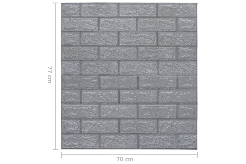 3D Tapetti tiilet itsekiinnittyvä 10 kpl - Antrasiitti - Valokuvatapetit