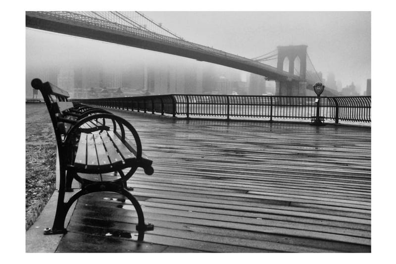 Valokuvatapetti A Foggy Day On The Brooklyn Bridge 350x245 - Artgeist sp. z o. o. - Sisustustuotteet - Seinäkoristeet - Tapetit - Valokuvatapetit