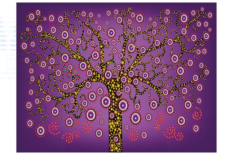 Valokuvatapetti Abstrakti Puu Violetti 200x154 - Artgeist sp. z o. o. - Sisustustuotteet - Seinäkoristeet - Tapetit - Valokuvatapetit