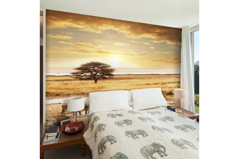 Valokuvatapetti Afrikkalaiset seeprat veden ääressä 250x193, Artgeist sp. z o. o.