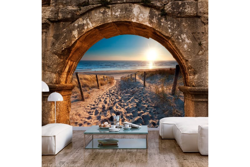 Valokuvatapetti Arch And Beach 250x175 - Artgeist sp. z o. o. - Sisustustuotteet - Seinäkoristeet - Tapetit - Valokuvatapetit