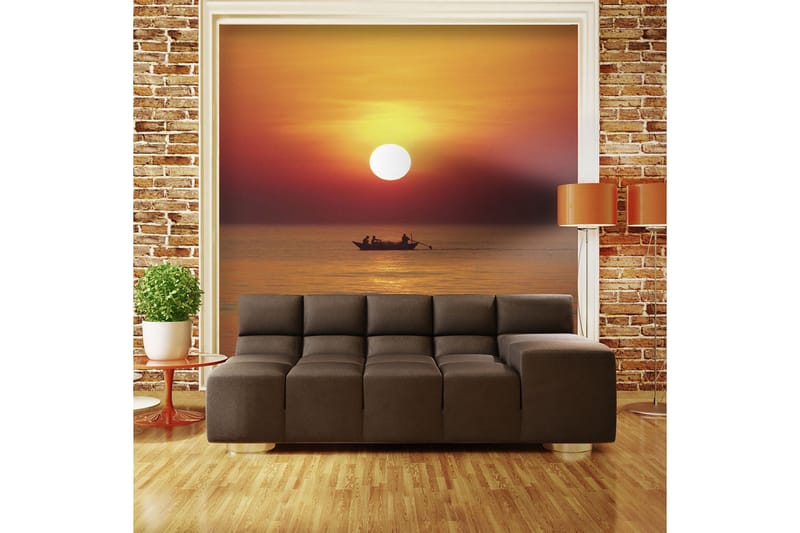 Valokuvatapetti Auringonlasku Kalastusvene 400x309, Artgeist sp. z o. o.