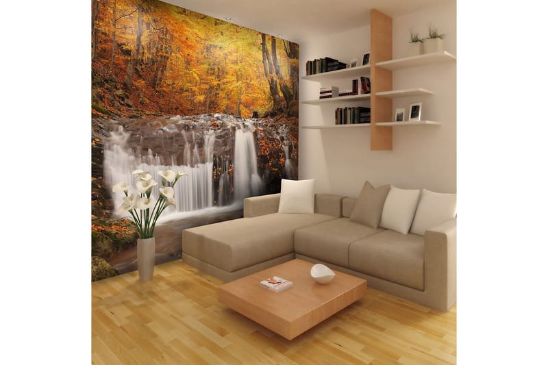 Valokuvatapetti Autumn Landskape Waterfall 250x193 - Artgeist sp. z o. o. - Sisustustuotteet - Seinäkoristeet - Tapetit - Valokuvatapetit