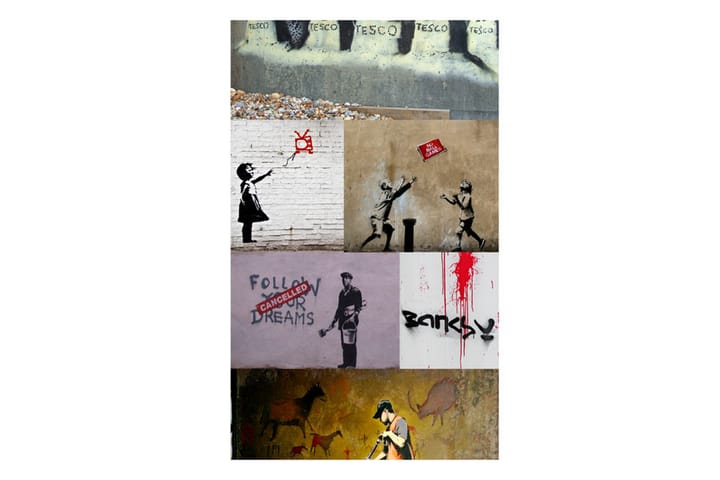 Valokuvatapetti Banksy A Collage 50x1000 - Artgeist sp. z o. o. - Valokuvatapetit