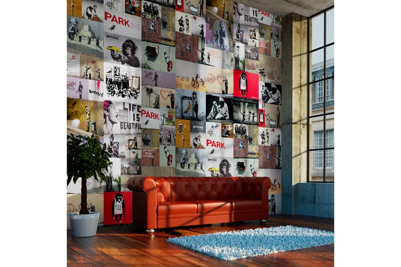Valokuvatapetti Banksy A Collage 50x1000 - Artgeist sp. z o. o. - Sisustustuotteet - Seinäkoristeet - Tapetit - Valokuvatapetit