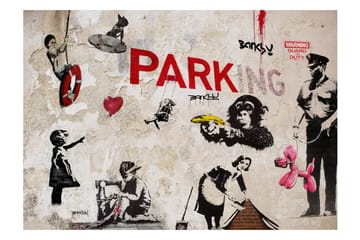 Valokuvatapetti Banksy Graffiti Collage 300x210 - Artgeist sp. z o. o. - Sisustustuotteet - Seinäkoristeet - Tapetit - Valokuvatapetit