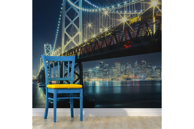 Valokuvatapetti Bay Bridge yöllä 400x309, Artgeist sp. z o. o.