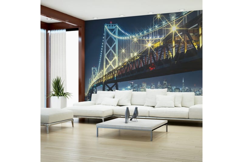 Valokuvatapetti Bay Bridge yöllä 450x270, Artgeist sp. z o. o.