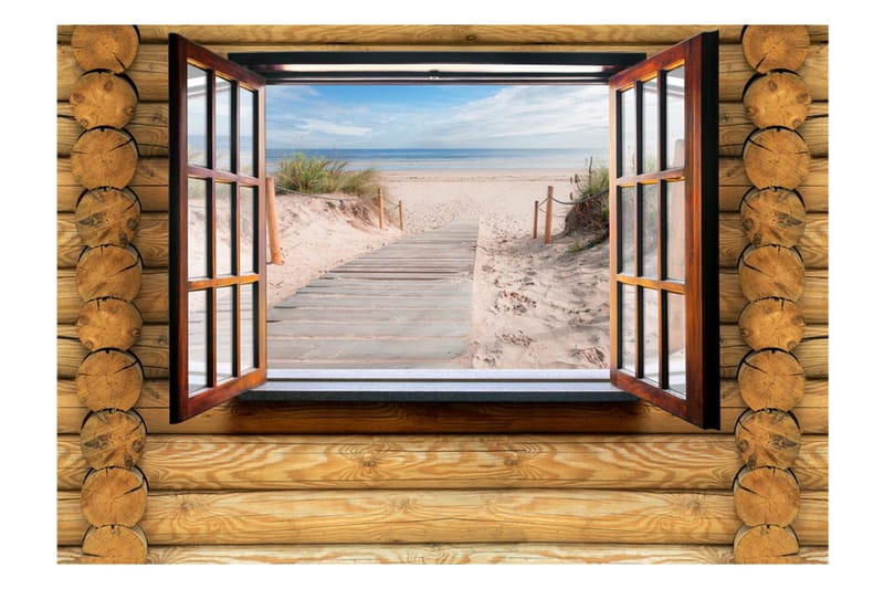 Valokuvatapetti Beach Outside The Window 150x105 - Artgeist sp. z o. o. - Sisustustuotteet - Seinäkoristeet - Tapetit - Valokuvatapetit