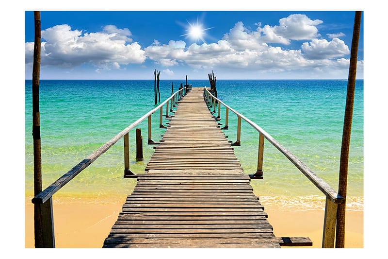 Valokuvatapetti Beach Sun Bridge 150x105 - Artgeist sp. z o. o. - Sisustustuotteet - Seinäkoristeet - Tapetit - Valokuvatapetit
