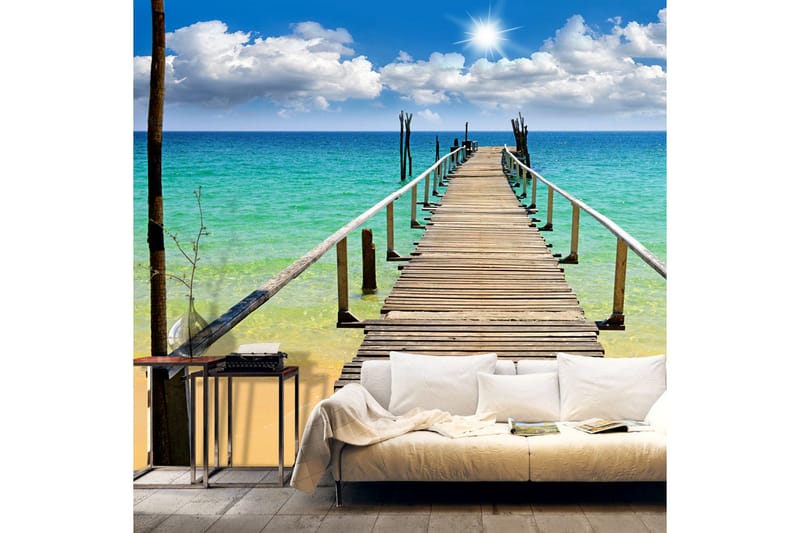 Valokuvatapetti Beach Sun Bridge 350x245, Artgeist sp. z o. o.