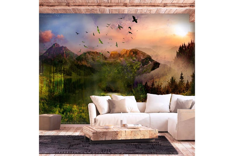 Valokuvatapetti Bear In The Mountain 150x105 - Artgeist sp. z o. o. - Sisustustuotteet - Seinäkoristeet - Tapetit - Valokuvatapetit