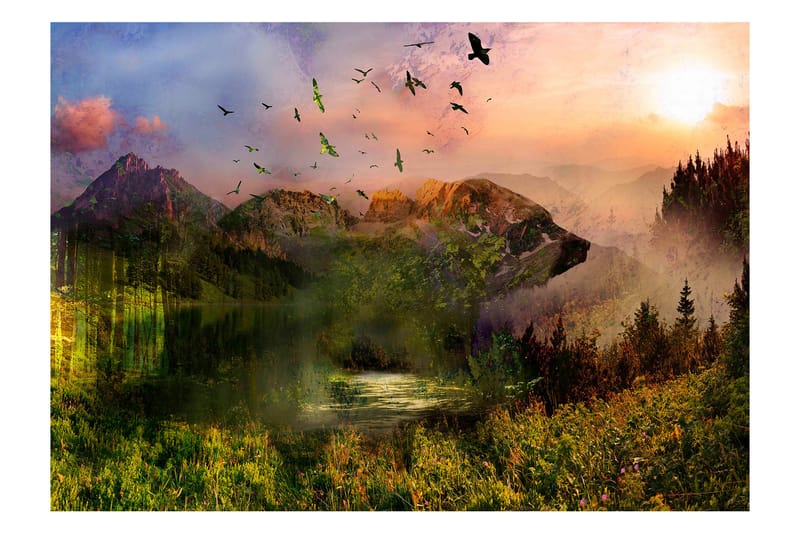 Valokuvatapetti Bear In The Mountain 350x245 - Artgeist sp. z o. o. - Sisustustuotteet - Seinäkoristeet - Tapetit - Valokuvatapetit
