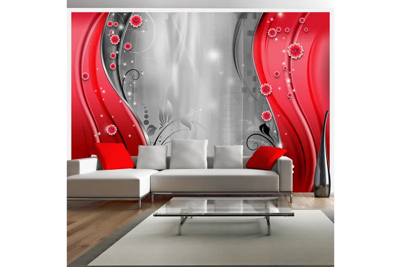 Valokuvatapetti Behind The Curtain Of Red 100x70, Artgeist sp. z o. o.