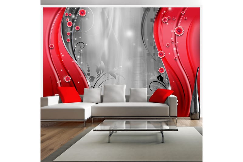 Valokuvatapetti Behind The Curtain Of Red 250x175 - Artgeist sp. z o. o. - Sisustustuotteet - Seinäkoristeet - Tapetit - Valokuvatapetit