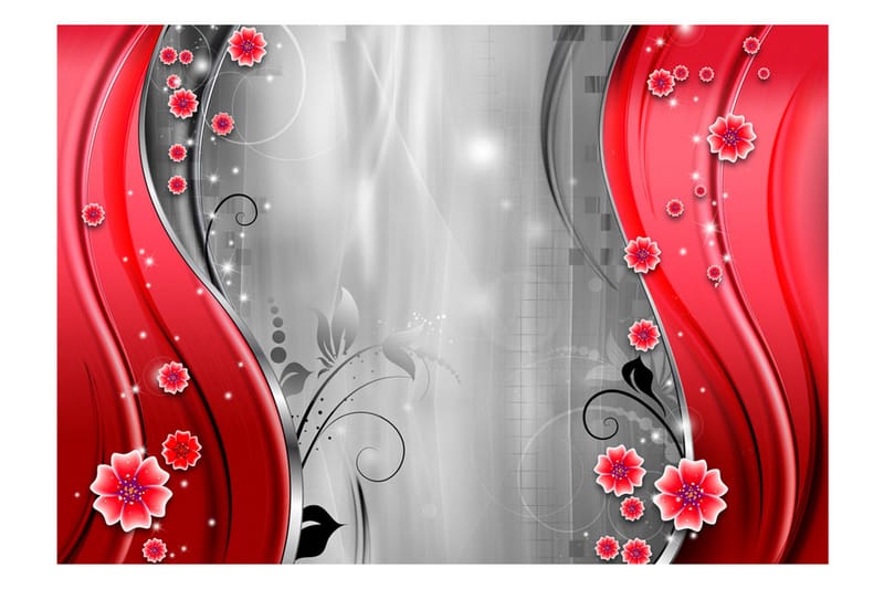 Valokuvatapetti Behind The Curtain Of Red 250x175 - Artgeist sp. z o. o. - Sisustustuotteet - Seinäkoristeet - Tapetit - Valokuvatapetit