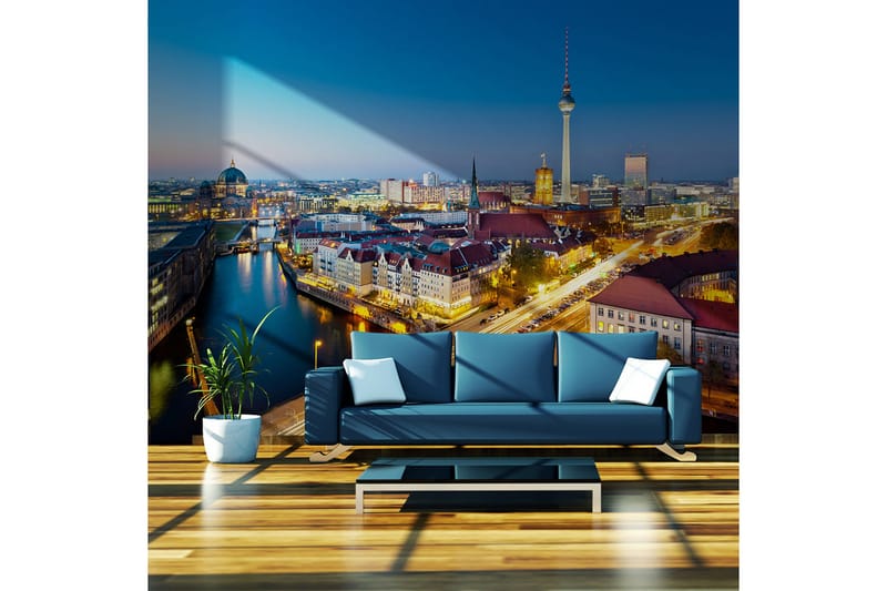 Valokuvatapetti Berlin View From Fischerinsel Night 200x154 - Artgeist sp. z o. o. - Sisustustuotteet - Seinäkoristeet - Tapetit - Valokuvatapetit