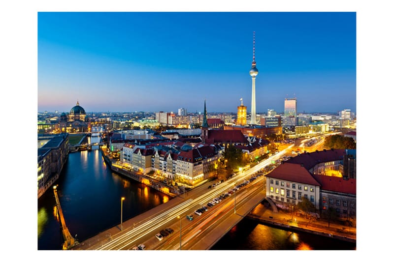 Valokuvatapetti Berlin View From Fischerinsel Night 200x154 - Artgeist sp. z o. o. - Sisustustuotteet - Seinäkoristeet - Tapetit - Valokuvatapetit