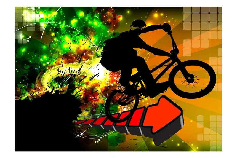 Valokuvatapetti Bicycle Tricks 150x105, Artgeist sp. z o. o.