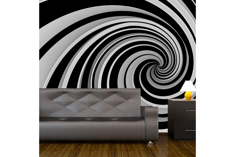 Valokuvatapetti Black And White Swirl 300x231, Artgeist sp. z o. o.