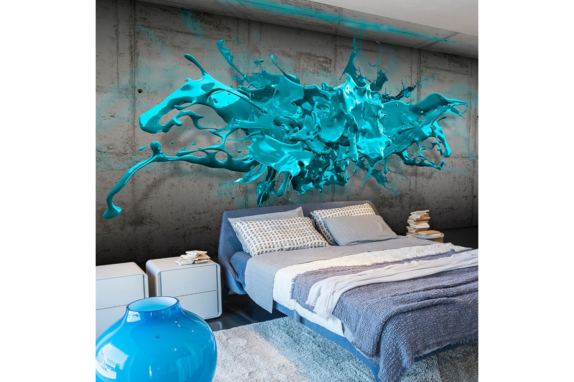 Valokuvatapetti Blue Ink Blot 400x280 - Artgeist sp. z o. o. - Sisustustuotteet - Seinäkoristeet - Tapetit - Valokuvatapetit