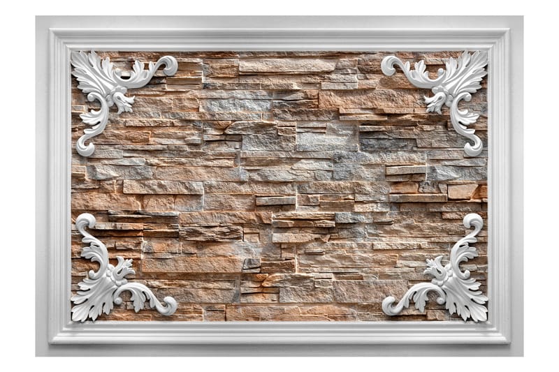 Valokuvatapetti Brick In The Frame Brown 150x105, Artgeist sp. z o. o.