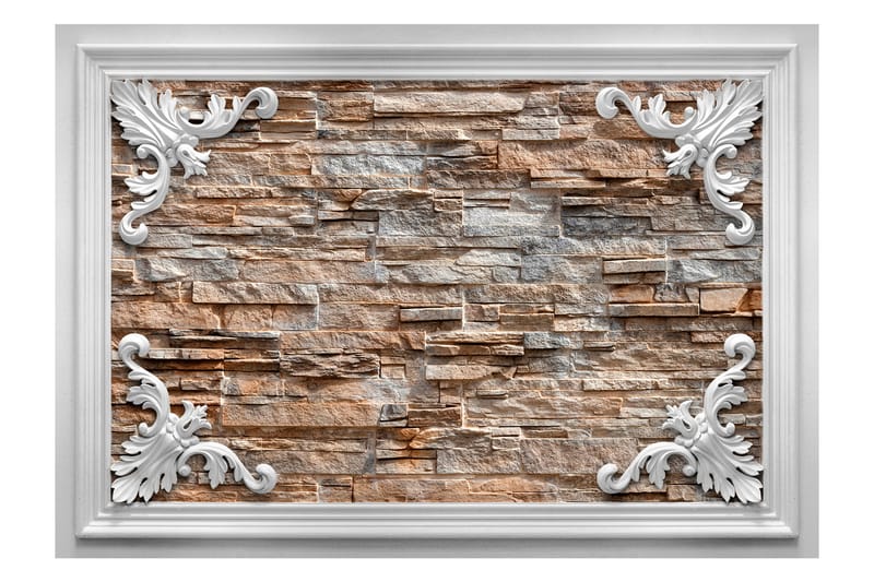 Valokuvatapetti Brick In The Frame Brown 400x280 - Artgeist sp. z o. o. - Sisustustuotteet - Seinäkoristeet - Tapetit - Valokuvatapetit