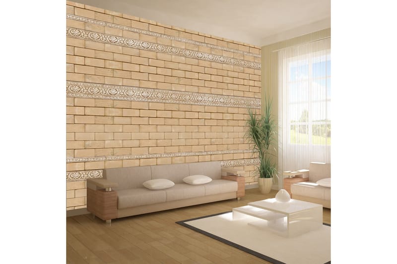 Valokuvatapetti Brick With Ornaments 300x210, Artgeist sp. z o. o.