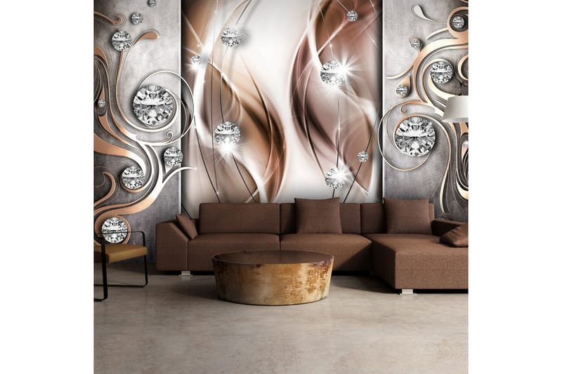 Valokuvatapetti Brown And Diamonds 150x105 - Artgeist sp. z o. o. - Sisustustuotteet - Seinäkoristeet - Tapetit - Valokuvatapetit