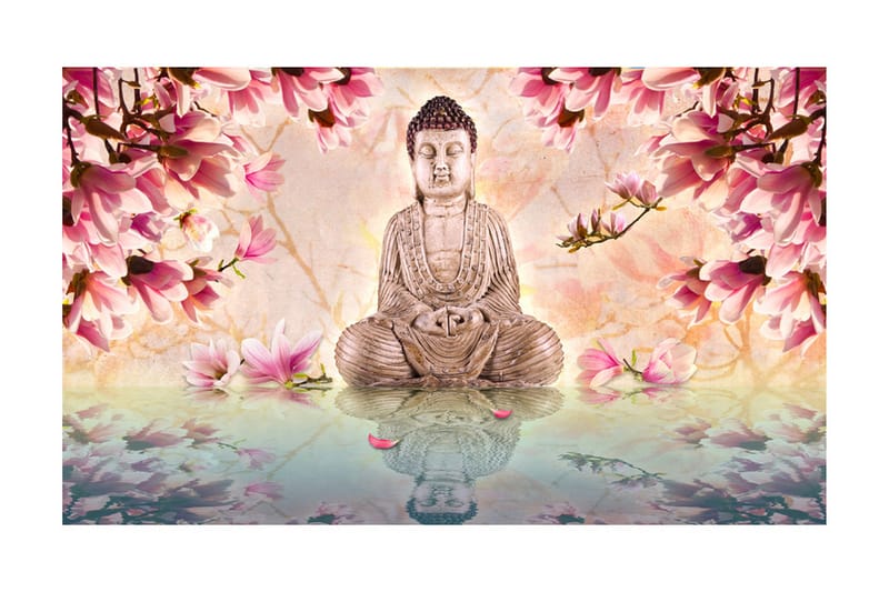 Valokuvatapetti Buddha And Magnolia 450x270 - Artgeist sp. z o. o. - Sisustustuotteet - Seinäkoristeet - Tapetit - Valokuvatapetit