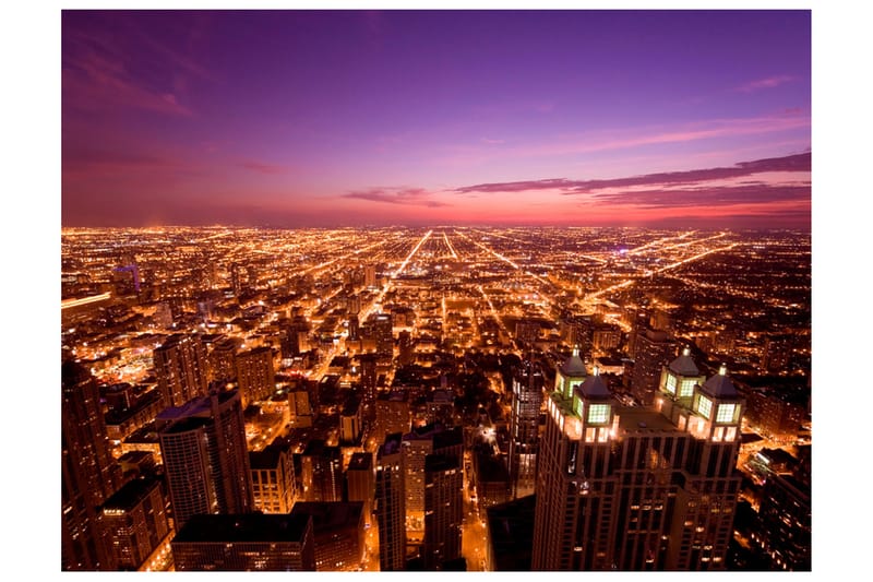 Valokuvatapetti Chicago By Night 350x270, Artgeist sp. z o. o.
