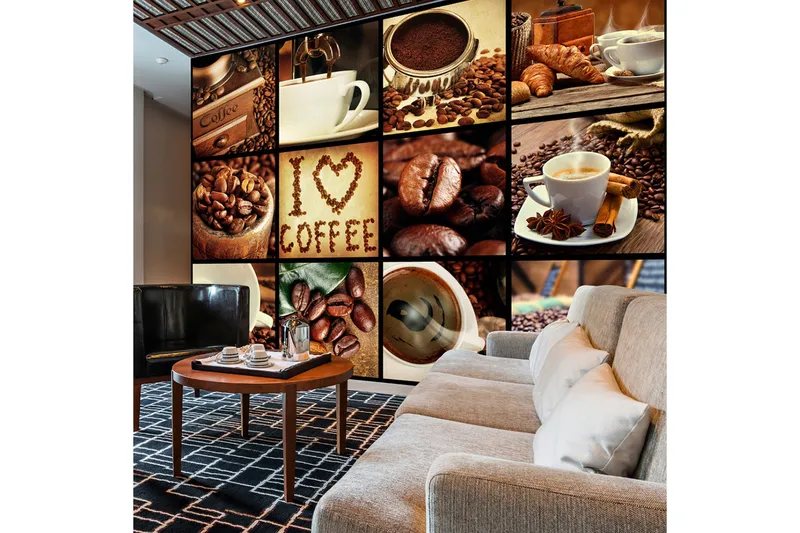 Valokuvatapetti Coffee Collage 350x245, Artgeist sp. z o. o.