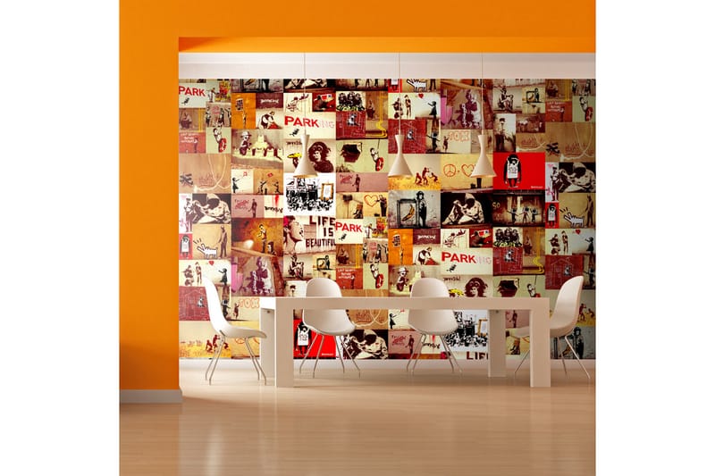 Valokuvatapetti Collage Banksy 50x1000 - Artgeist sp. z o. o. - Sisustustuotteet - Seinäkoristeet - Tapetit - Valokuvatapetit