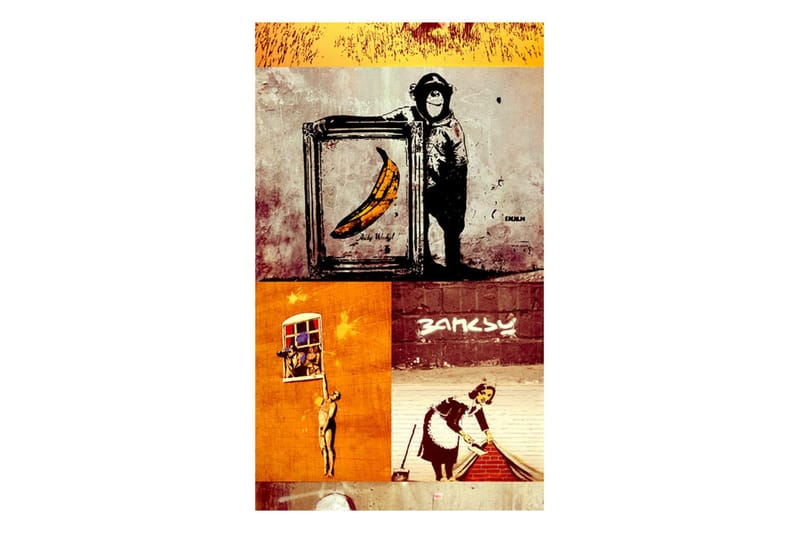 Valokuvatapetti Collage Banksy 50x1000 - Artgeist sp. z o. o. - Sisustustuotteet - Seinäkoristeet - Tapetit - Valokuvatapetit