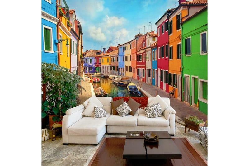 Valokuvatapetti Colorful Canal In Burano 250x175, Artgeist sp. z o. o.