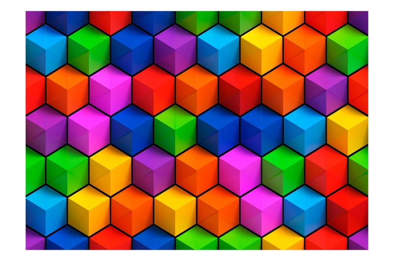 Valokuvatapetti Colorful Geometric Boxes 400x280, Artgeist sp. z o. o.