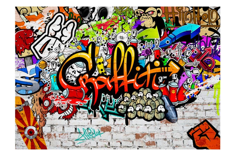 Valokuvatapetti Colorful Graffiti 350x245 - Artgeist sp. z o. o. - Sisustustuotteet - Seinäkoristeet - Tapetit - Valokuvatapetit