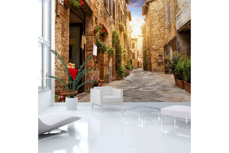 Valokuvatapetti Colourful Street In Tuscany 300x210, Artgeist sp. z o. o.