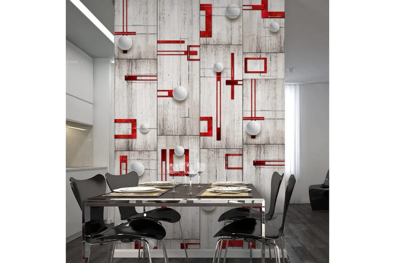 Valokuvatapetti Concrete Red Frames And White Knobs 50x1000, Artgeist sp. z o. o.
