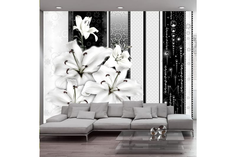 Valokuvatapetti Crying Lilies In White 300x210, Artgeist sp. z o. o.