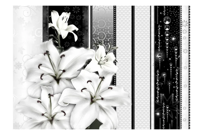 Valokuvatapetti Crying Lilies In White 350x245 - Artgeist sp. z o. o. - Sisustustuotteet - Seinäkoristeet - Tapetit - Valokuvatapetit