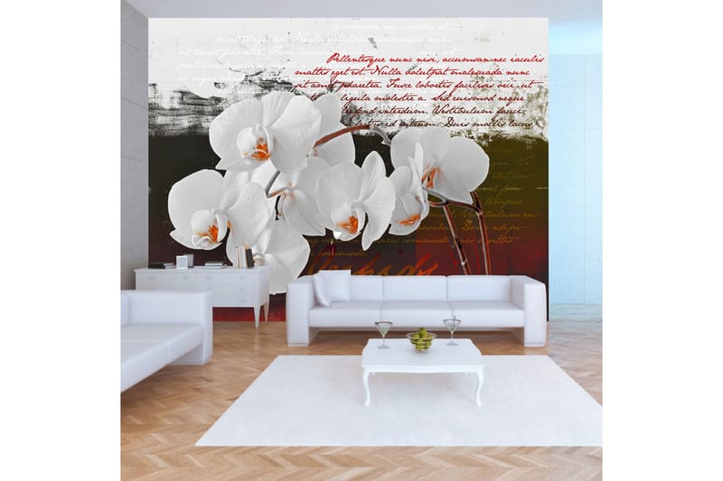 Valokuvatapetti Diary And Orchid 200x140 - Artgeist sp. z o. o. - Sisustustuotteet - Seinäkoristeet - Tapetit - Valokuvatapetit