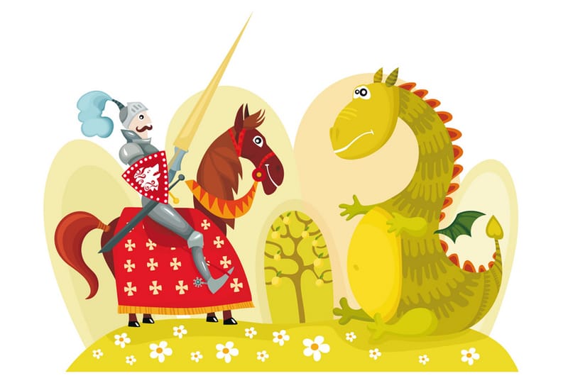 Valokuvatapetti Dragon And Knight 300x231, Artgeist sp. z o. o.