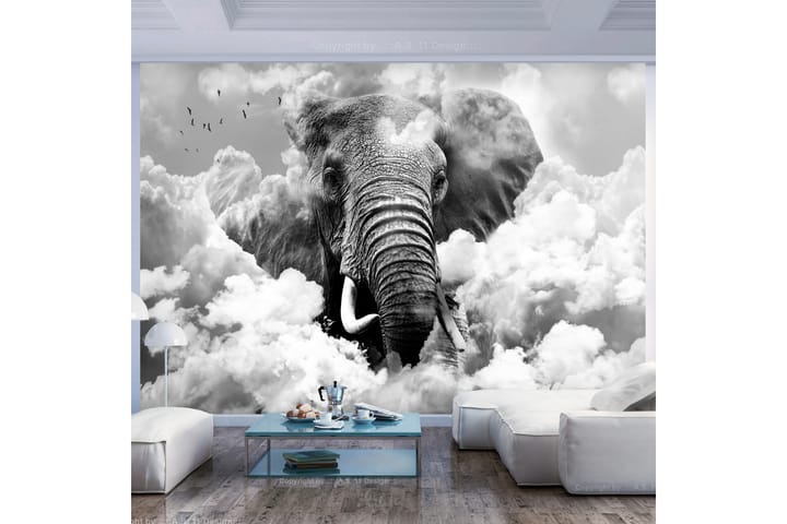 Valokuvatapetti  Elephant Black And White 100x70 - Artgeist sp. z o. o. - Valokuvatapetit