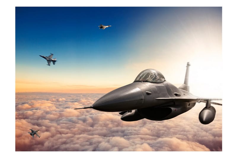 Valokuvatapetti F16 Fighter Jets 150x105 - Artgeist sp. z o. o. - Sisustustuotteet - Seinäkoristeet - Tapetit - Valokuvatapetit