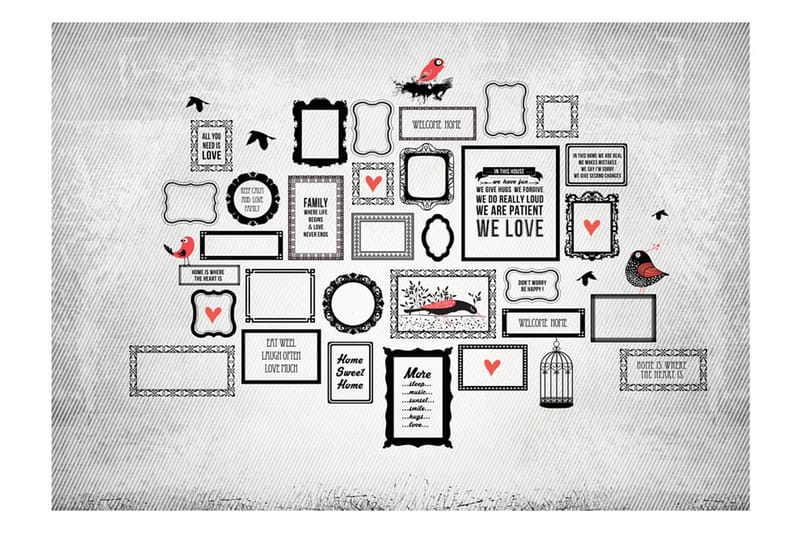 Valokuvatapetti Family Motto 150x105 - Artgeist sp. z o. o. - Sisustustuotteet - Seinäkoristeet - Tapetit - Valokuvatapetit