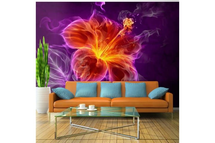 Valokuvatapetti Fiery Flower In Purple 200x140 - Artgeist sp. z o. o. - Valokuvatapetit
