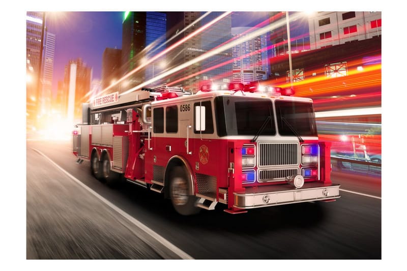 Valokuvatapetti Fire Truck 200x140 - Artgeist sp. z o. o. - Sisustustuotteet - Seinäkoristeet - Tapetit - Valokuvatapetit