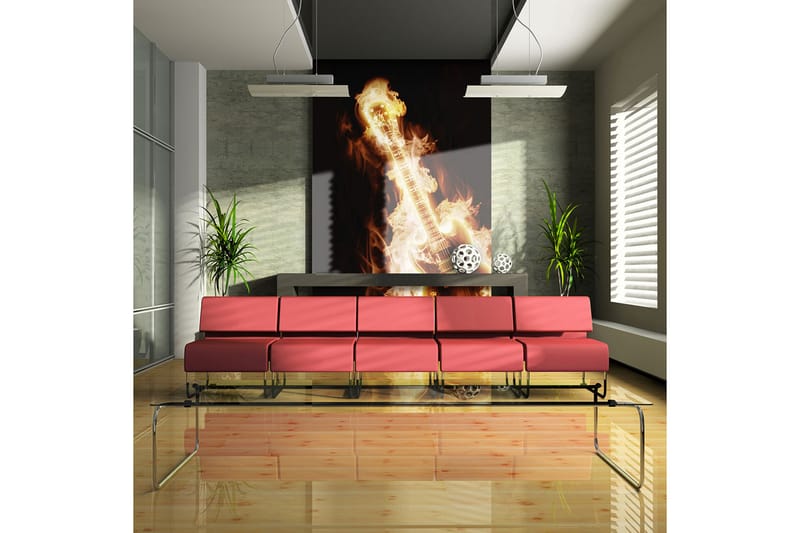 Valokuvatapetti Flaming Guitar 200x154 - Artgeist sp. z o. o. - Sisustustuotteet - Seinäkoristeet - Tapetit - Valokuvatapetit