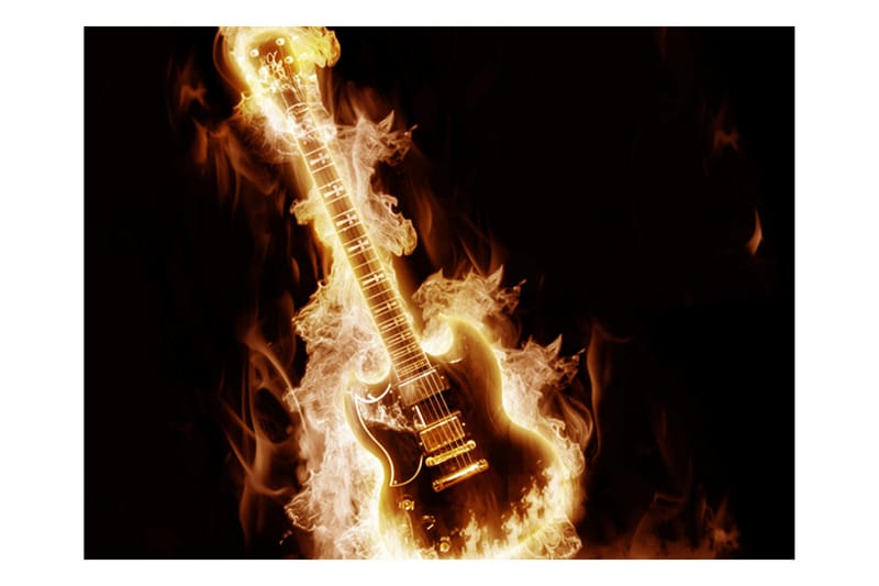 Valokuvatapetti Flaming Guitar 200x154 - Artgeist sp. z o. o. - Sisustustuotteet - Seinäkoristeet - Tapetit - Valokuvatapetit